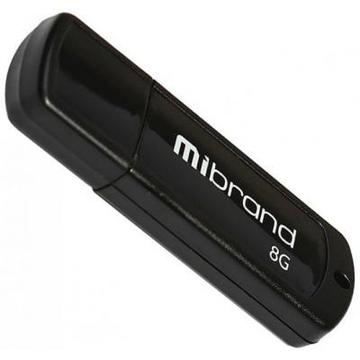 Флеш пам'ять USB Mibrand 8GB Grizzly Black USB 2.0 (MI2.0/GR8P3B)