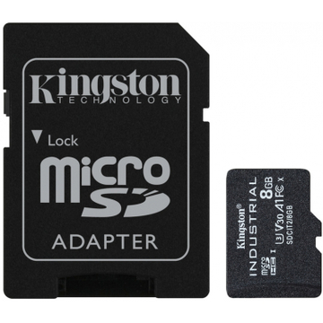 Карта памяти Kingston 8GB UHS-I/U3 Class 10 Industrial + SD-adapter (SDCIT2/8GB)