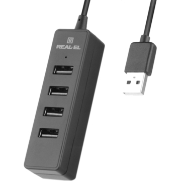 USB Хаб REAL-EL HQ-174 black (EL123110006)