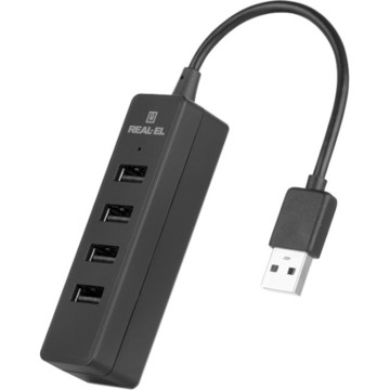USB Хаб REAL-EL HQ-154 black (EL123110007)