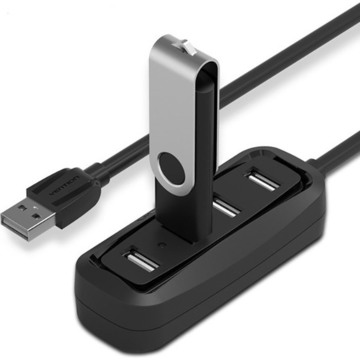 USB Хаб Vention USB Hub 4-Port 2.0 Black 0.5 m (VAS-J43)