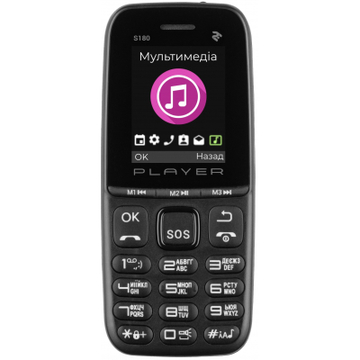Мобильный телефон 2E S180 2021 без ЗУ Black (688130243377)