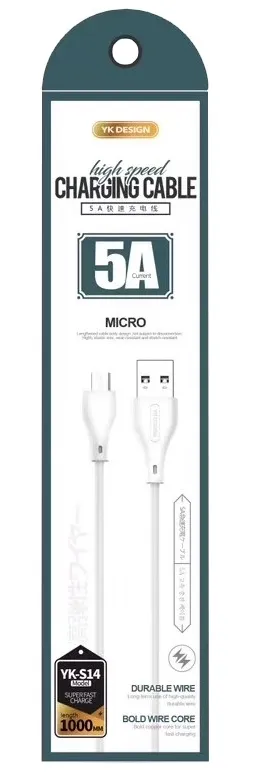 Кабель синхронізації YK YK-S14m USB-MicroUSB 1м White