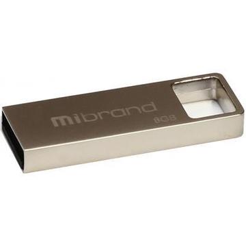 Флеш память USB Mibrand 8GB Shark Silver USB 2.0 (MI2.0/SH8U4S)