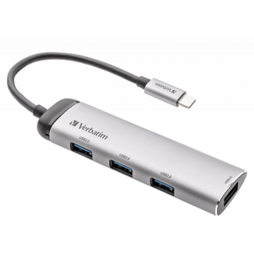 USB Хаб Verbatim USB Type-C MP Hub 4 x USB 3.2 G1 (49147)