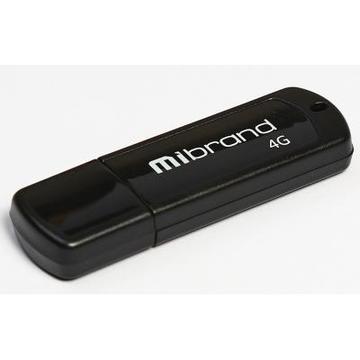 Флеш память USB Mibrand 4GB Grizzly Black USB 2.0 (MI2.0/GR4P3B)