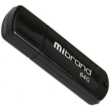 Флеш память USB Mibrand 64GB Grizzly Black USB 2.0 (MI2.0/GR64P3B)
