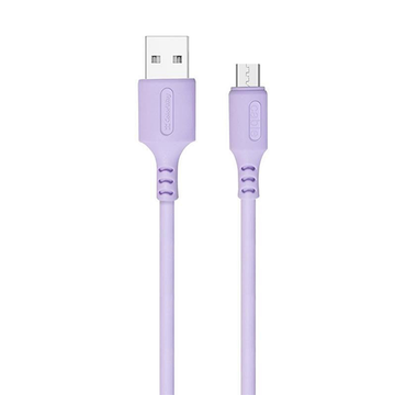 Кабель синхронізації ColorWay USB-microUSB soft silicone 2.4А 1м Purple (CW-CBUM044-PU)