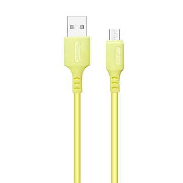 Кабель синхронізації ColorWay USB-microUSB soft silicone 2.4А 1м Yellow (CW-CBUM043-Y)