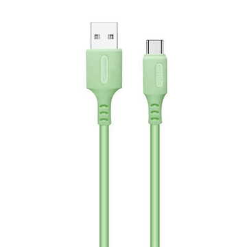 Кабель синхронізації ColorWay USB-USB Type-C soft silicone 2.4А 1м Green (CW-CBUC042-GR)