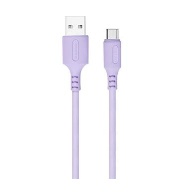 Кабель синхронізації ColorWay USB-USB Type-C soft silicone 2.4А 1м Purple (CW-CBUC044-PU)