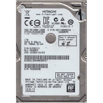 Жесткий диск Hitachi 1TB 5K1000 (HTS541010A9E680)