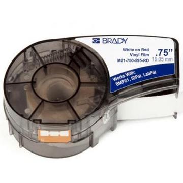 Расходные материалы для торгового оборудования Brady M21-750-595-RD vinyl, 19.05mm/6.4m. White on Red (M21-750-595-RD)