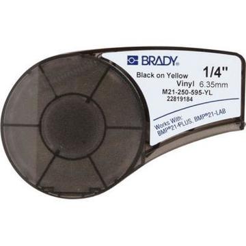 Расходные материалы для торгового оборудования Brady M21-250-595-YL, vinyl, 6.35mm/6.4m. Black on Yellow (M21-250-595-YL)