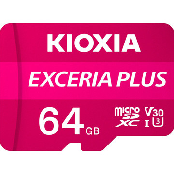 Карта пам'яті  KIOXIA Exceria plus microSDXC 64Gb Class 10 U3 V30 + ad (LMPL1M064GG2)
