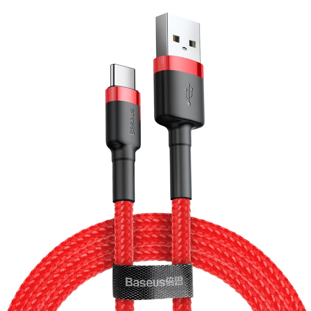 Кабель синхронізації Baseus Cafule Series-USB-C 1м Red (CATKLF-B09)