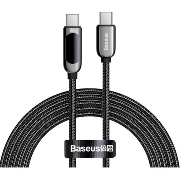 Кабель USB Baseus Display Fast Charging-C-USB-C 100W 1м Black (CATSK-B01)