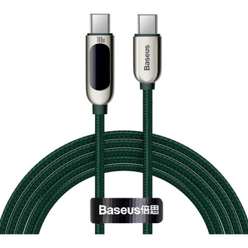 Кабель USB Baseus Display Fast Charging-C-USB-C 100W 2м Green (CATSK-C06)