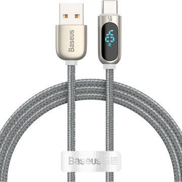 Кабель синхронізації Baseus Display Fast Charging-USB-C 5A 1м Silver (CATSK-0S)