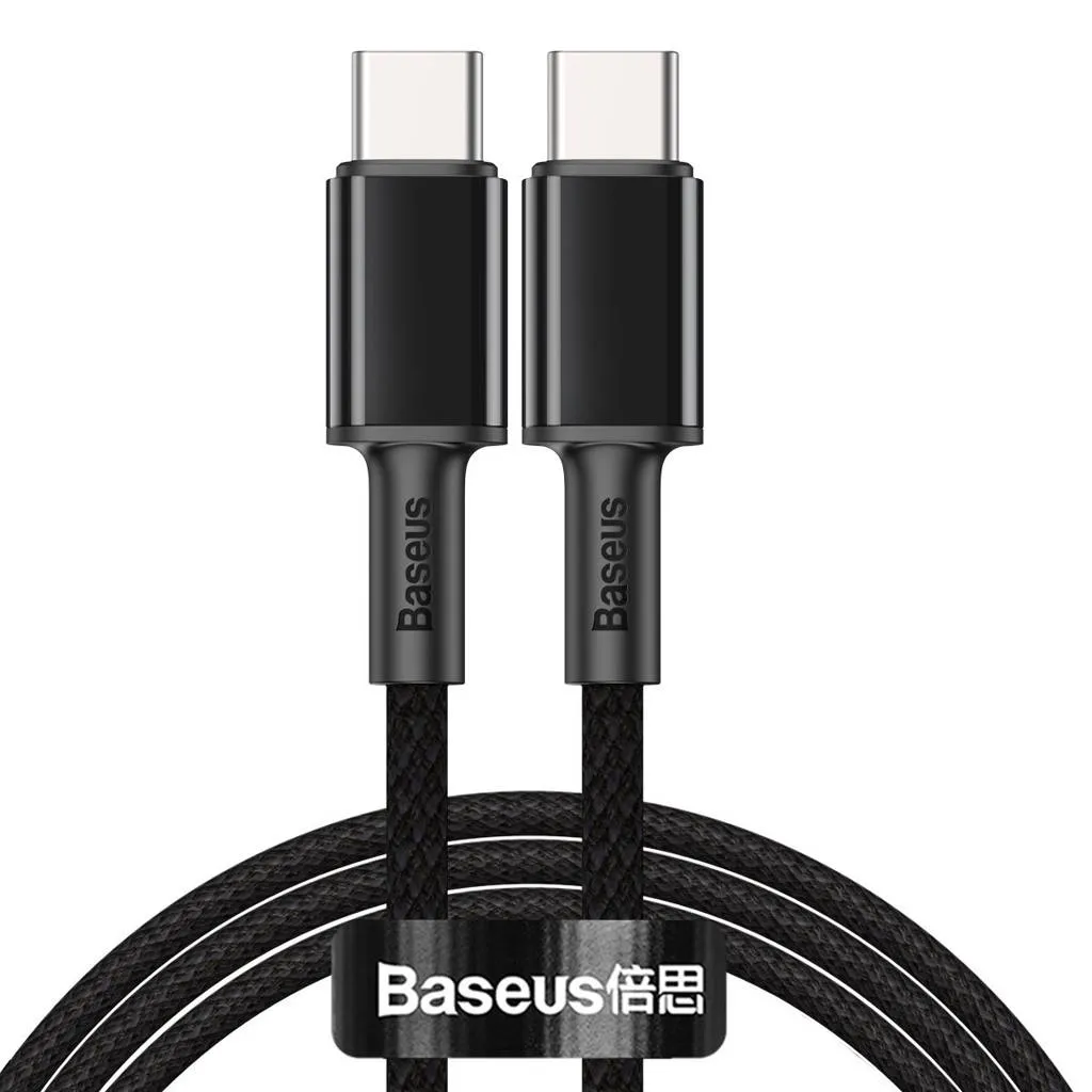 Кабель синхронізації Baseus High Density Braided Fast Charging Data-C-USB-C 100W 1м Black (CATGD-01)