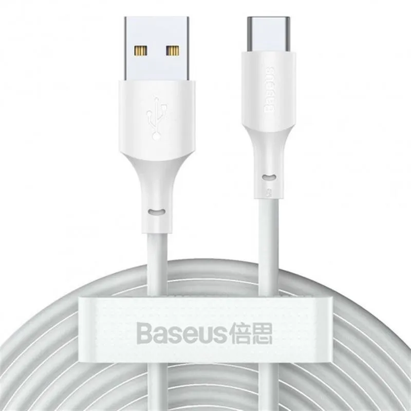 Кабель синхронізації Baseus Simple Wisdom-USB-C 1.5м White (TZCATZJ-02)