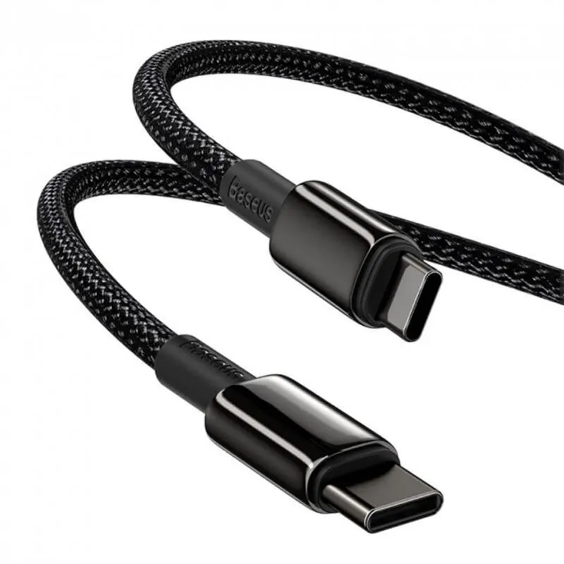 Кабель синхронізації Baseus Tungsten Gold Fast Charging-C-USB-C 1м Black (CATWJ-01)