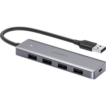 USB Хаб UGREEN 4-port 15см USB 3.0 Metal Plated Shell Ultra Slim CM219 Silver