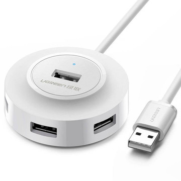 USB Хаб Ugreen 4-port 1m USB 2.0 CR106 white (20270)
