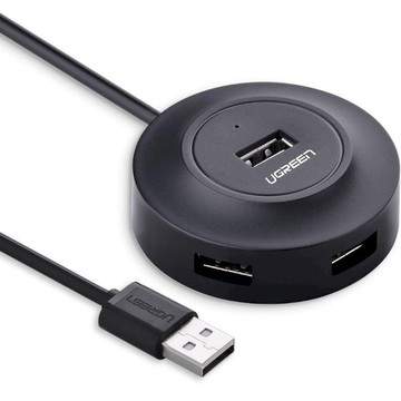 USB Хаб Ugreen 4-port 1m USB 2.0 CR106 black (20277)