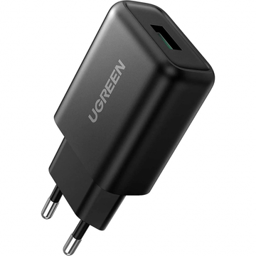 Зарядний пристрій Ugreen 1xUSB 18W (USB A QC 3.0) Fast Charger CD122 Black