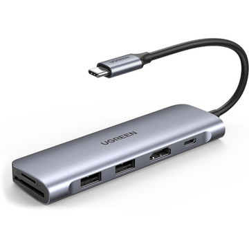 USB Хаб Ugreen USB3.0 Type-C  to HDMI/USB 3.0x2/PD CM195