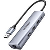 Док-станция Ugreen USB A 3.0  to HDMI/USB 3.0x3/HDMI/RJ45/Micro USB CM266 Silver