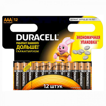 Батарейка Duracell LR03 MN2400 12шт (5005970/5014479/5005965)