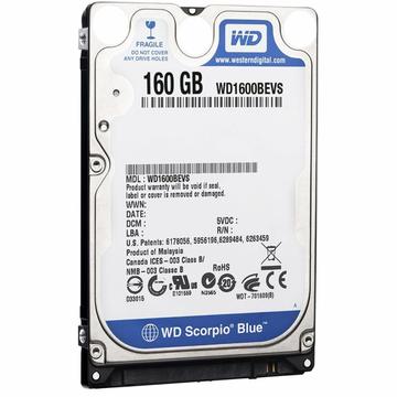 Жесткий диск HDD 2.5" SATA  160GB WD Scorpio Blue 5400rpm 8MB (WD1600BEVS)