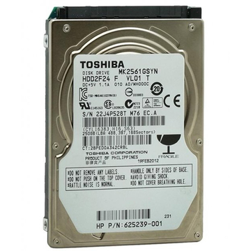 Жесткий диск HDD 2.5" SATA  250Gb Toshiba 7200rpm 16Mb (MK2561GSYN)