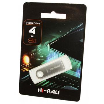 Флеш пам'ять USB 4GB Hi-Rali Shuttle Series Silver (HI-4GBSHSL)