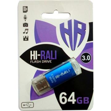 Флеш память USB Hi-Rali 64GB Rocket Series Blue USB 2.0 (HI-64GBVCBL)