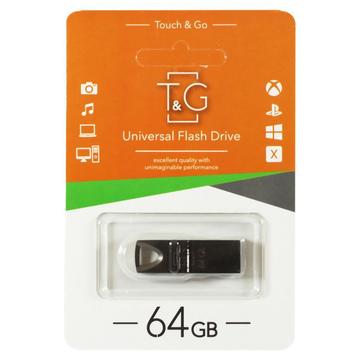 Флеш память USB 64GB T&G 117 Metal Series Black (TG117BK-64G)