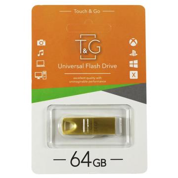 Флеш память USB T&G 64GB 117 Metal Series Gold USB 2.0 (TG117GD-64G)