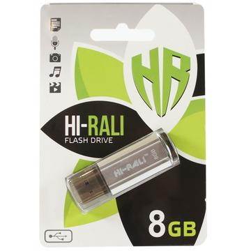 Флеш пам'ять USB 8GB Hi-Rali Shuttle Series Silver (HI-8GBSHSL)