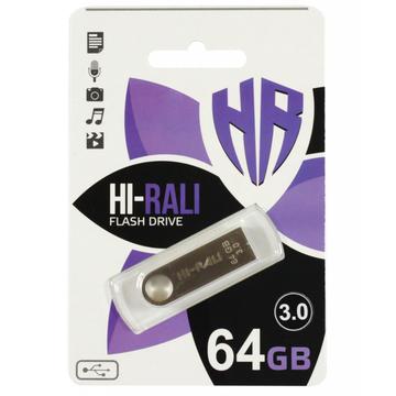 Флеш память USB Hi-Rali 64GB Shuttle Series Silver USB 3.0 (HI-64GB3SHSL)