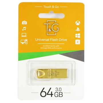 Флеш память USB T&G 64GB 117 Metal Series Gold USB 3.0 (TG117GD-64G3)