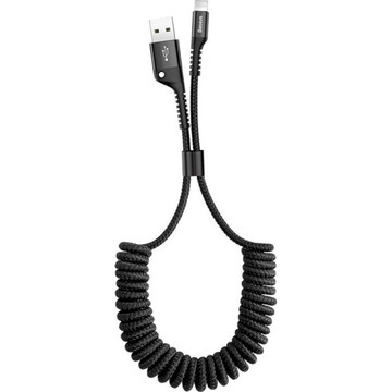 Кабель USB Baseus USB AM-Lightning M 1 м 2A Спирально-закрученный Black Fish eye Spring CALSR