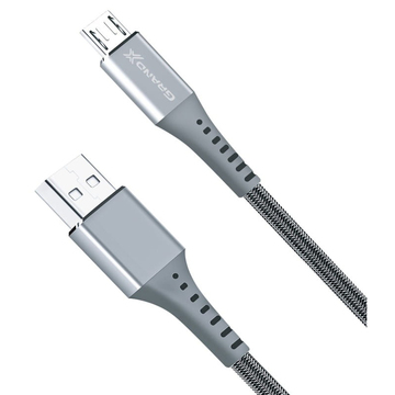 Кабель синхронізації Grand-X USB-microUSB 3A 1.2м Fast Сharge Grey (FM-12G)