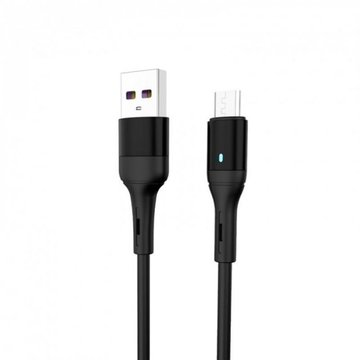 Кабель синхронізації SkyDolphin S06V LED Smart Power USB - microUSB 1м Black (USB-000559)