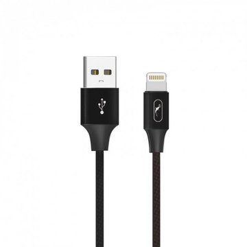 Кабель синхронизации SkyDolphin S55L Neylon USB - Lightning 1м Black (USB-000434)