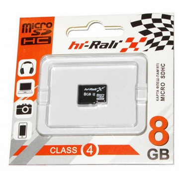 Карта пам'яті  MicroSDHC 8GB Class 4 Hi-Rali (HI-8GBSDCL4-00)