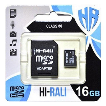 Карта памяти MicroSDHC 16GB Class 10 Hi-Rali + SD-adapter (HI-16GBSDCL10-01)