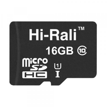 Карта пам'яті  MicroSDHC 16GB UHS-I Class 10 Hi-Rali (HI-16GBSD10U1-00)