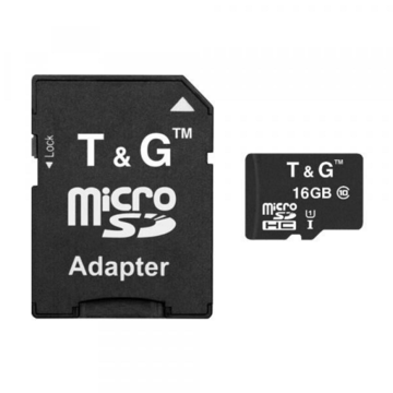 Карта пам'яті  MicroSDHC  16GB UHS-I Class 10 T&G + SD-adapter (TG-16GBSD10U1-01)